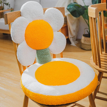 Ins Cute Tulip Sun Flower Seat Back Cushion Living Room Sofa Decorative Throw Pillow Soft Office Chair Cushion Home Decor Pillow