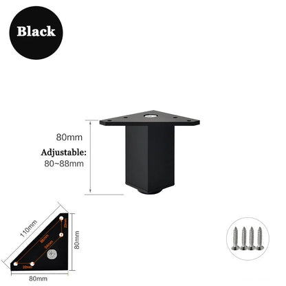 4PCS Furniture Leg Aluminum Triangular Square Sofa Leg with Screw Thickening Metal Furniture Feet Bathroom Cabinet Coffee Table