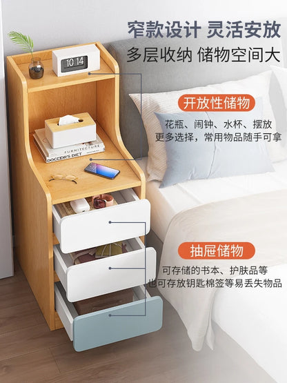 Bedside table, simple modern small ultra narrow storage cabinet, simple bedside storage rack