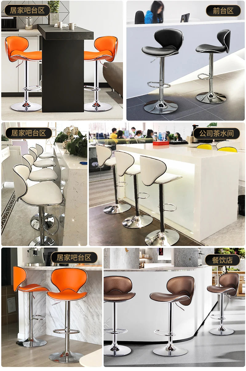 Bar Furniture High Stools Kitchen Adjustable Lift Backrest Bar Chair Swivel Nordic Bar Counter Sofa Chairs Bar Banks Dining Seat