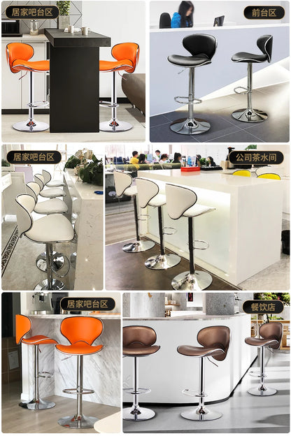 Bar Furniture High Stools Kitchen Adjustable Lift Backrest Bar Chair Swivel Nordic Bar Counter Sofa Chairs Bar Banks Dining Seat