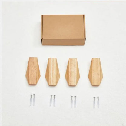 4pcs Minimalist Coat Hanger Single Hook Wooden Simple Japanese Style Wall Key Holder Bag Hat Scarf Decorative Wood Hooks