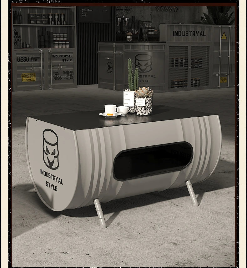 Deck Sofa KTV Casual Small Quiet Bar Retro Creative Oil Drum Iron Customization Industrial Style Bar Table and Chair Combination