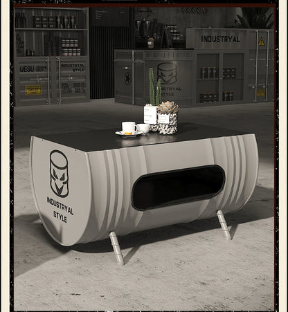 Deck Sofa KTV Casual Small Quiet Bar Retro Creative Oil Drum Iron Customization Industrial Style Bar Table and Chair Combination