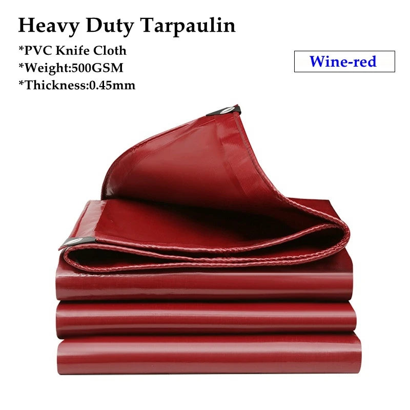 10 Colors 500GSM Heavy Duty PVC Tarpaulin Waterproof Knife Cloth Camping Tent Groundsheet Gazebos Canopy Awnings Shading Sails