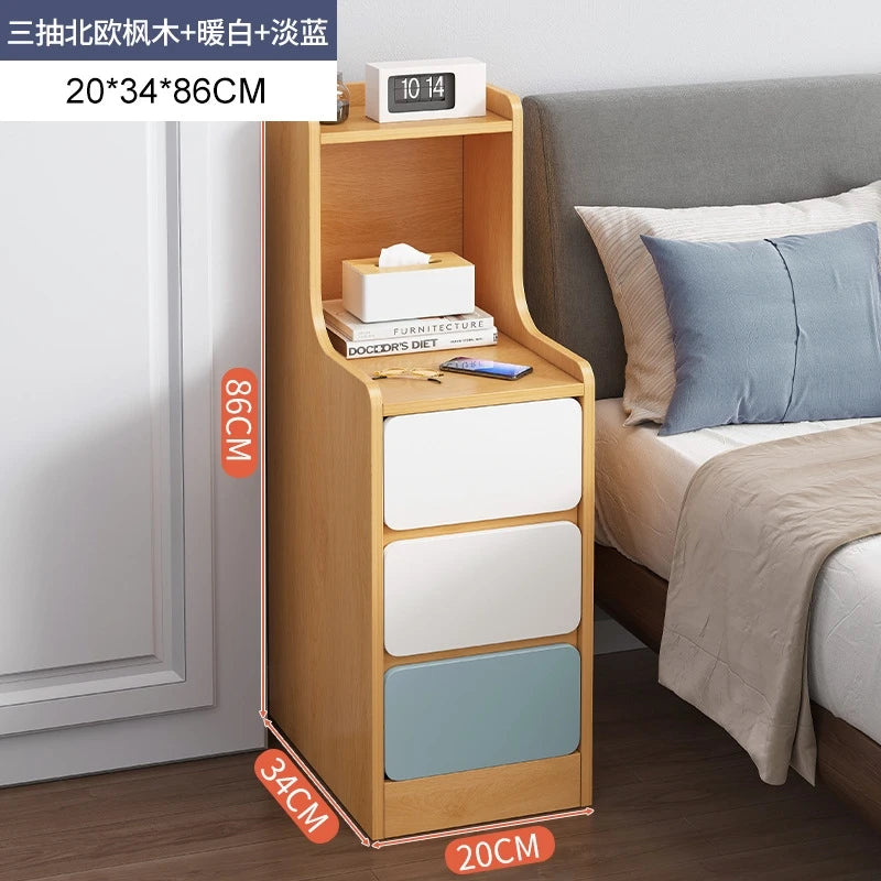 Bedside table, simple modern small ultra narrow storage cabinet, simple bedside storage rack