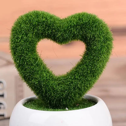 1PC Artificial Potted Plant Green Potted Plants Small Bonsai Grass Ball Home Xmas Desktop Simulation Flower Bonsai Photo Props