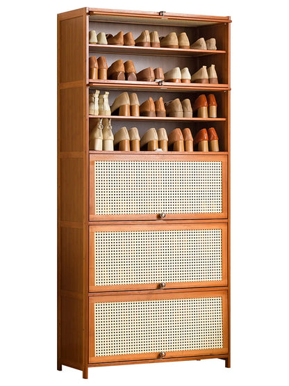 Wooden Horse Man Shoe Rack Shoe Cabinet Home Door outside Simple Storage Dormitory Economical Indoor Beautiful Bedroom Dustproof