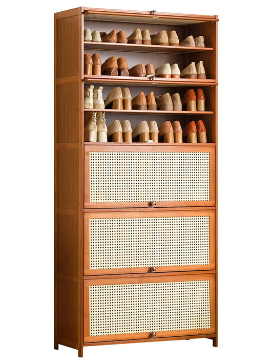 Wooden Horse Man Shoe Rack Shoe Cabinet Home Door outside Simple Storage Dormitory Economical Indoor Beautiful Bedroom Dustproof