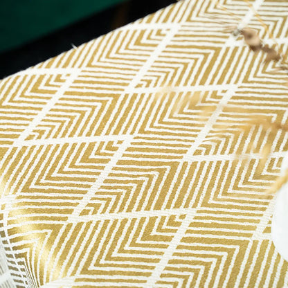 Cotton Linen Coffee Table Cloth,Coffee Table Cover with Tassels TV Cabinet Waterproof Rectangle Wavy Tablecloths