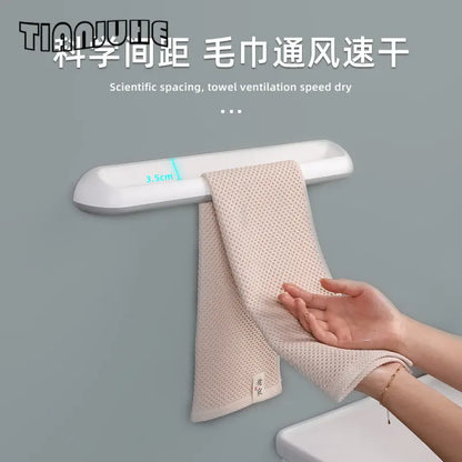 Hand Towel Bar Self Adhesive Wall Mounted Bathroom Towel Holder Kitchen Dishcloth Storage Rod ABS Material