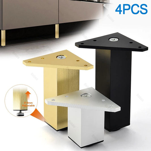 4PCS Furniture Leg Aluminum Triangular Square Sofa Leg with Screw Thickening Metal Furniture Feet Bathroom Cabinet Coffee Table