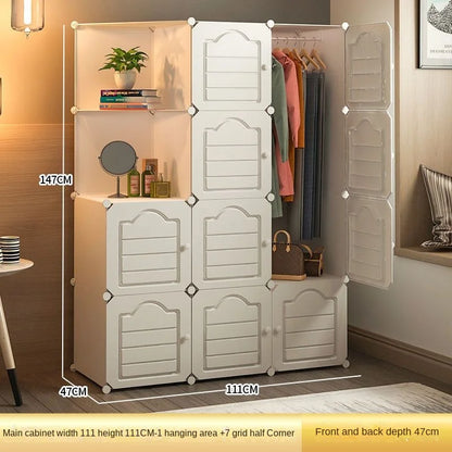 Household Bedroom Dustproof Clothes Cabinets Plastic Collapsible Durable Storage Rack Of Foldable Simplicity Wardrobe Furniture
