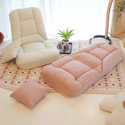 Folding Lounger Home Balcony Living Room Folding Chair Leisure Balcony Lazy Sofa Tatami With Pillow Modern Backrest Deck Chair