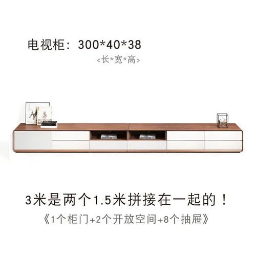 HYP Simple TV Cabinet Coffee Table Combination Nordic Set Modern Living Room Floor Cabinet Large and Small Apartment Type