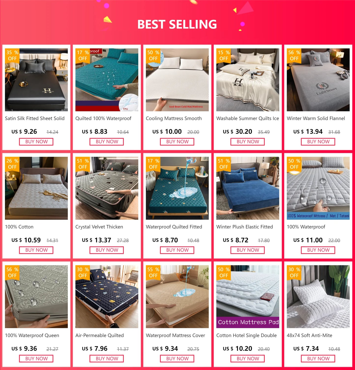 Cotton Thicken Quilted Mattress Cover Anti-bacterial Mattress Protector Topper Pad Soft Fitted Sheet Not Including Pillowcase