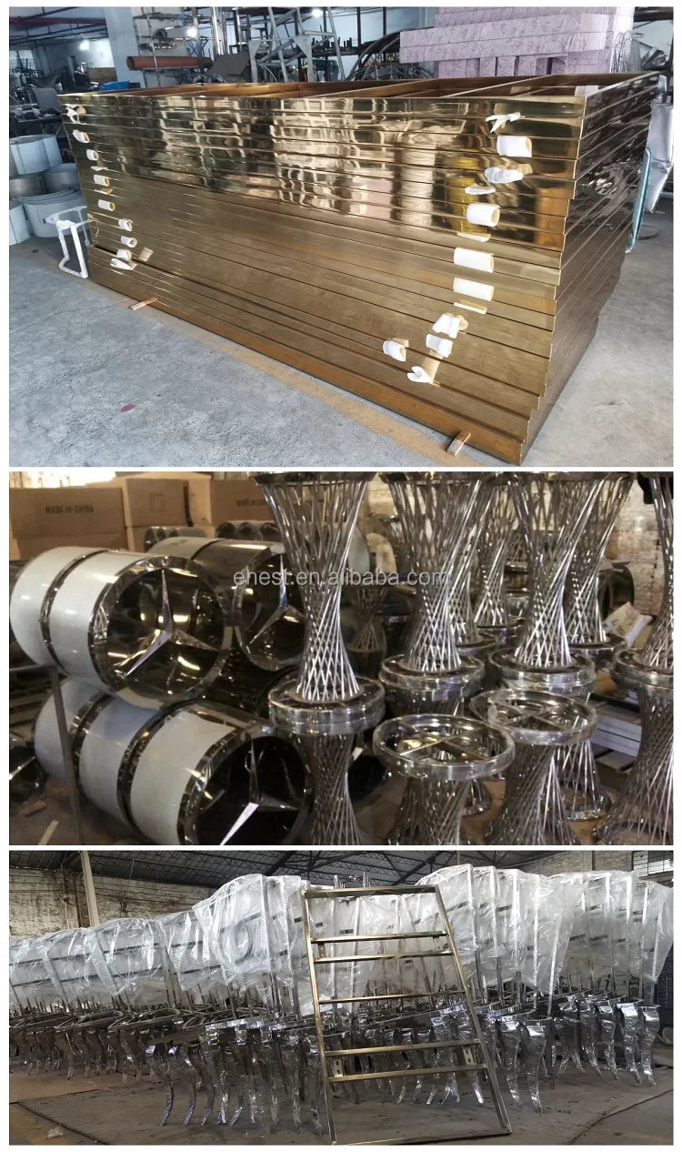 Modern Design Luxury Gold Stainless Steel Computer Table Working Desk with sintered stone for home office furniture set