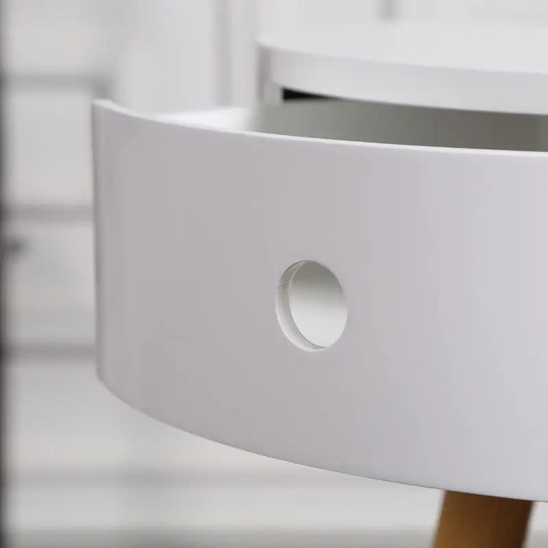 Nordic Furniture White Bedside Table Small Coffee Tables Living Room Modern Balcony Bedroom Cylinder Sofa Side Corner Movable