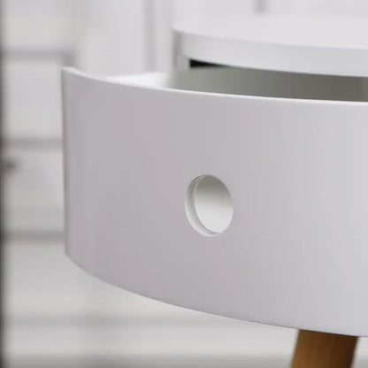 Nordic Furniture White Bedside Table Small Coffee Tables Living Room Modern Balcony Bedroom Cylinder Sofa Side Corner Movable
