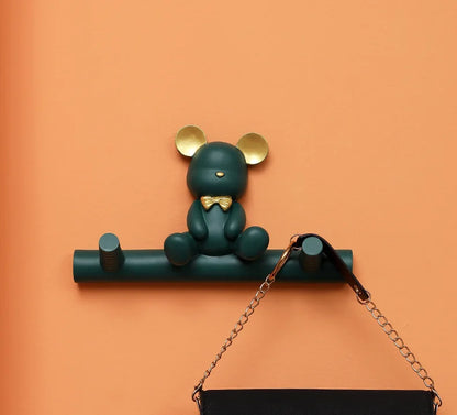 Cartoon Bear Hook Porch Key Hook Clothes Rack Wall Coat Keychain Bathroom Accessories Holder Hook Hat Clothes Display Stands