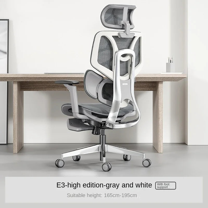 Black and white tone E3 three-zone waist protection ergonomic chair office computer chair
