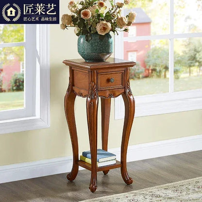 ZC Flower Stand Living Room Solid Wood Indoor Commodity Shelf TV Cabinet next to Floor Ornaments Ornament Jardiniere Household