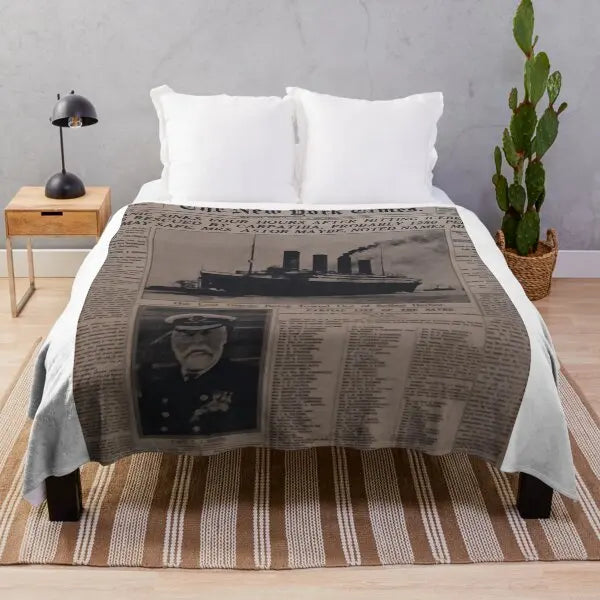 Titanic Sinking Throw Blanket Super Soft Fuzzy Cozy Warm Plush Blanket for Bed Couch Chair Living Room Spring Fall Winter Spring