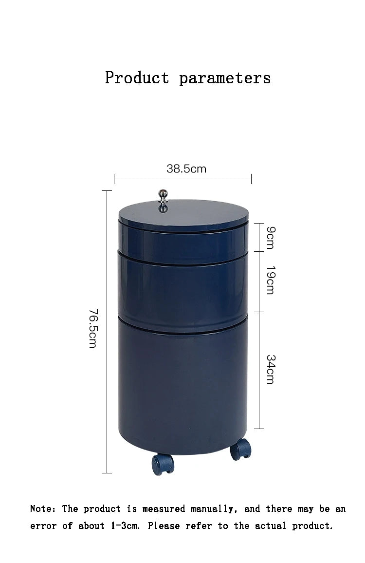 Nordic Furniture, Creative Nightstands, Bedroom Cabinets, Bedside Tables, multifunctional Locker Cart,Round Revolving Side Table