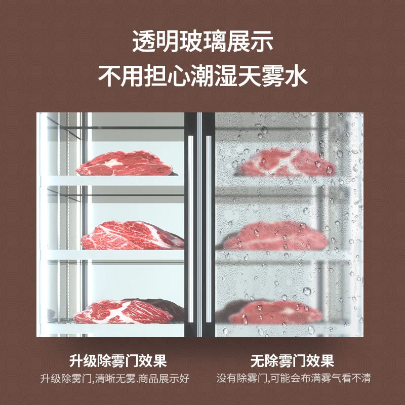 Plus freezer display cabinet, commercial meat beef cabinet, glass ice cream, standing freezer, beverage refrigerator