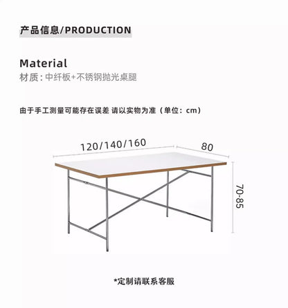 DPstudio vintage simple desk, stainless steel rectangular dining table, blogger, same conference table Bauhaus