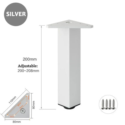 4PCS Furniture Leg Aluminum Triangular Square Sofa Leg with Screw Thickening Metal Furniture Feet Bathroom Cabinet Coffee Table