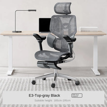 Black and white tone E3 three-zone waist protection ergonomic chair office computer chair