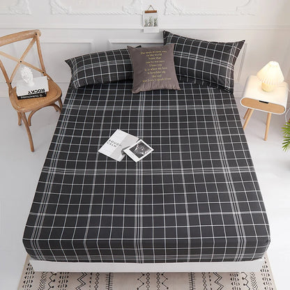 1pc 100% polyester printing bed mattress set with four corners and elastic band sheets hot sale(pillowcases need order)