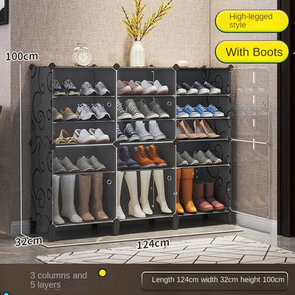 Shoe Rack Cabinets Shelf Shoes Storage Organizer Cupboards Furniture Hallway Entrance Multiple Layer Dustproof Cover Transparent