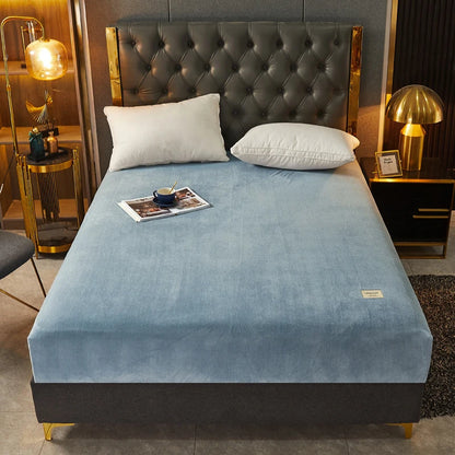 Fine Flannel Mattress Cover Winter Warm Coral Fleece Bed Pad Protector Cover Soft Breathable Bed Cover Not Including Pillowcase