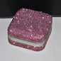 Bling Rhinestone Jewelry Box Case Makeup Organizer Dresser Display Cabinet Travel Portable Leather Partition Storage Box