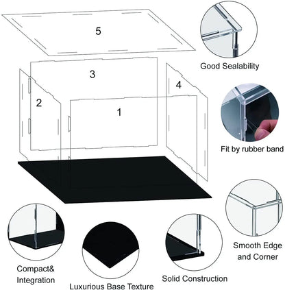 10-40cm Display Box for Collectibles Assemble Clear Acrylic Case Dustproof Protection Showcase for Action Figures Organizing Toy