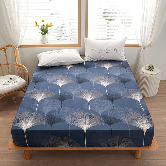 1pc 100% polyester printing bed mattress set with four corners and elastic band sheets hot sale(pillowcases need order)