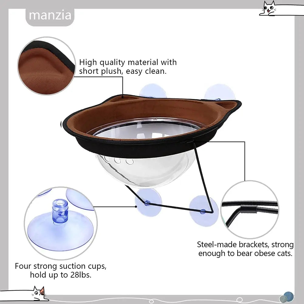 Creative Cat Hammock Warm Soft Sleeping Bed Space Capsule Suction Cup Hanging Cat Sunbathing Window Sill Bed Pet Supplies