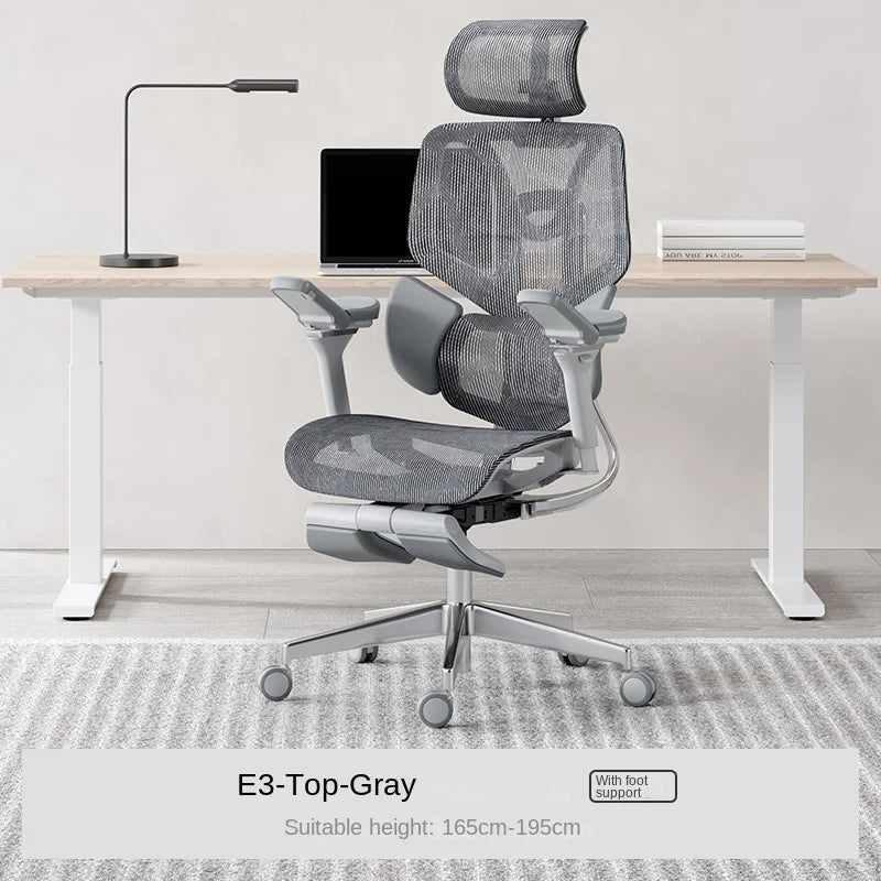 Black and white tone E3 three-zone waist protection ergonomic chair office computer chair