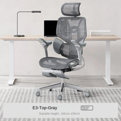 Black and white tone E3 three-zone waist protection ergonomic chair office computer chair