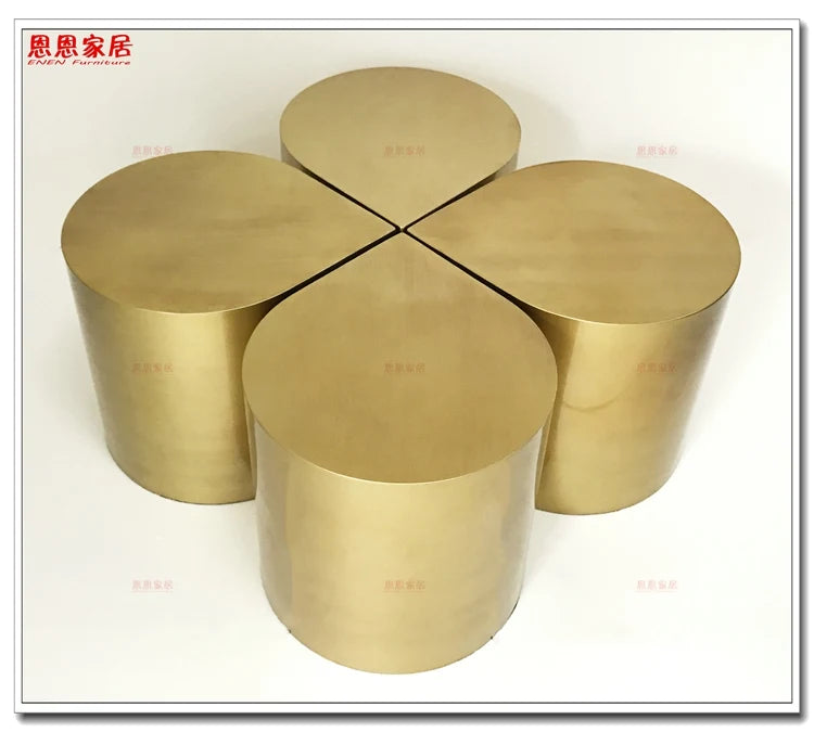 Fresh Four-Leaf Clover Tea Table Tear Drop Coffee Table Brushed Bronze Craft Adler Shaped Sofa Side Table