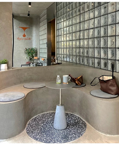 Milk Tea Shop Cement Side Table Simple Modern Concrete Side Table Designer Living Room Nordic Heytea Coffee Shop Round Table