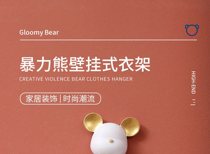 Cartoon Bear Hook Porch Key Hook Clothes Rack Wall Coat Keychain Bathroom Accessories Holder Hook Hat Clothes Display Stands