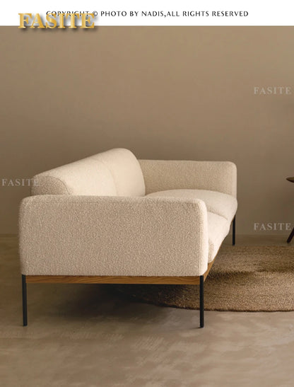 Fabric sofa living room modern simple Nordic chaise longue solid wood corner sofa combination
