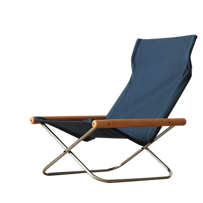 Nordic Balcony Folding Chair Casual Lazy Home Recliner Japanese-Style Lunch Break Folding Outdoor Canvas Graden Backrest Stool