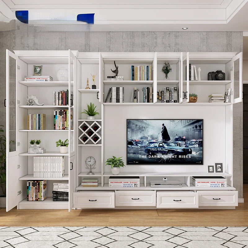 Nordic Living Room Overall TV Cabinet Unit Wall Background Wall Cabinet Modern Minimalist Small Apartment