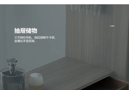 Pqf Retractable Bar Table against the Wall Family Living Room Partition Integrated