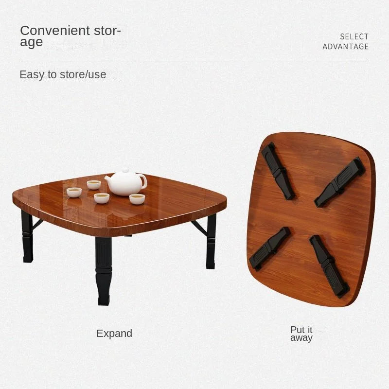 Furniture For Home Folding Household Small Tea Coffee Square Tables Simple Dining Carpet Tatami Bed Desk Balcony Computer Table
