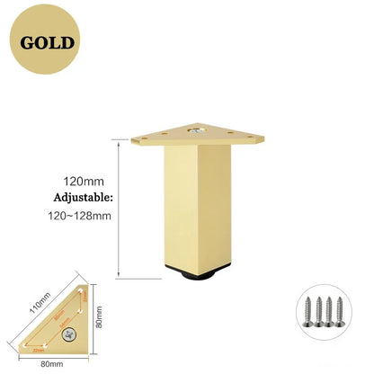 4PCS Furniture Leg Aluminum Triangular Square Sofa Leg with Screw Thickening Metal Furniture Feet Bathroom Cabinet Coffee Table